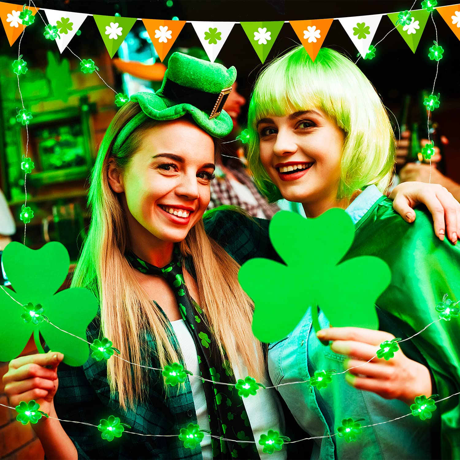 Ready-to-use BOHON shamrock lights for instant celebrations