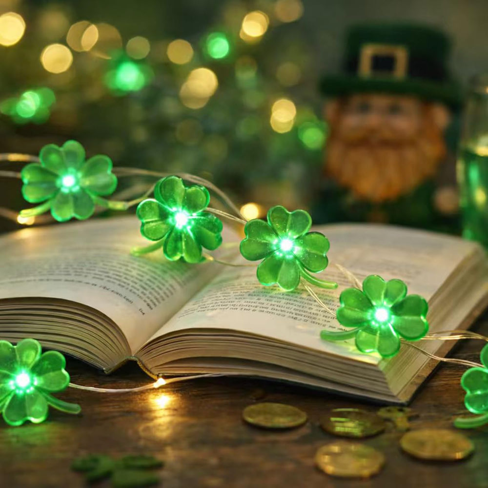 Weather-resistant shamrock lights for outdoor use and family-safe display