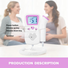 Bohrvnse Huntleigh Fetal Doppler in use showing heart rate display and heartbeat playback