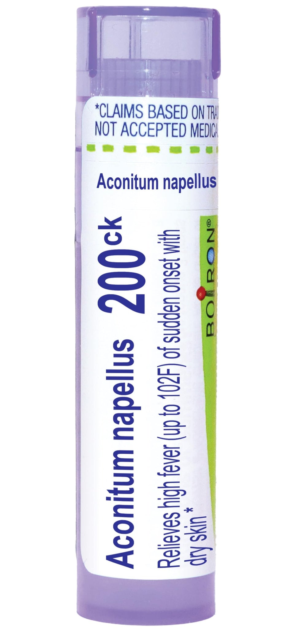 Boiron Aconitum Napellus 200Ck bottle-dispense for on-the-go fever relief.
