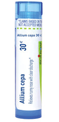 Boiron Allium Cepa 30C pellets in dispensing tube for on-the-go relief
