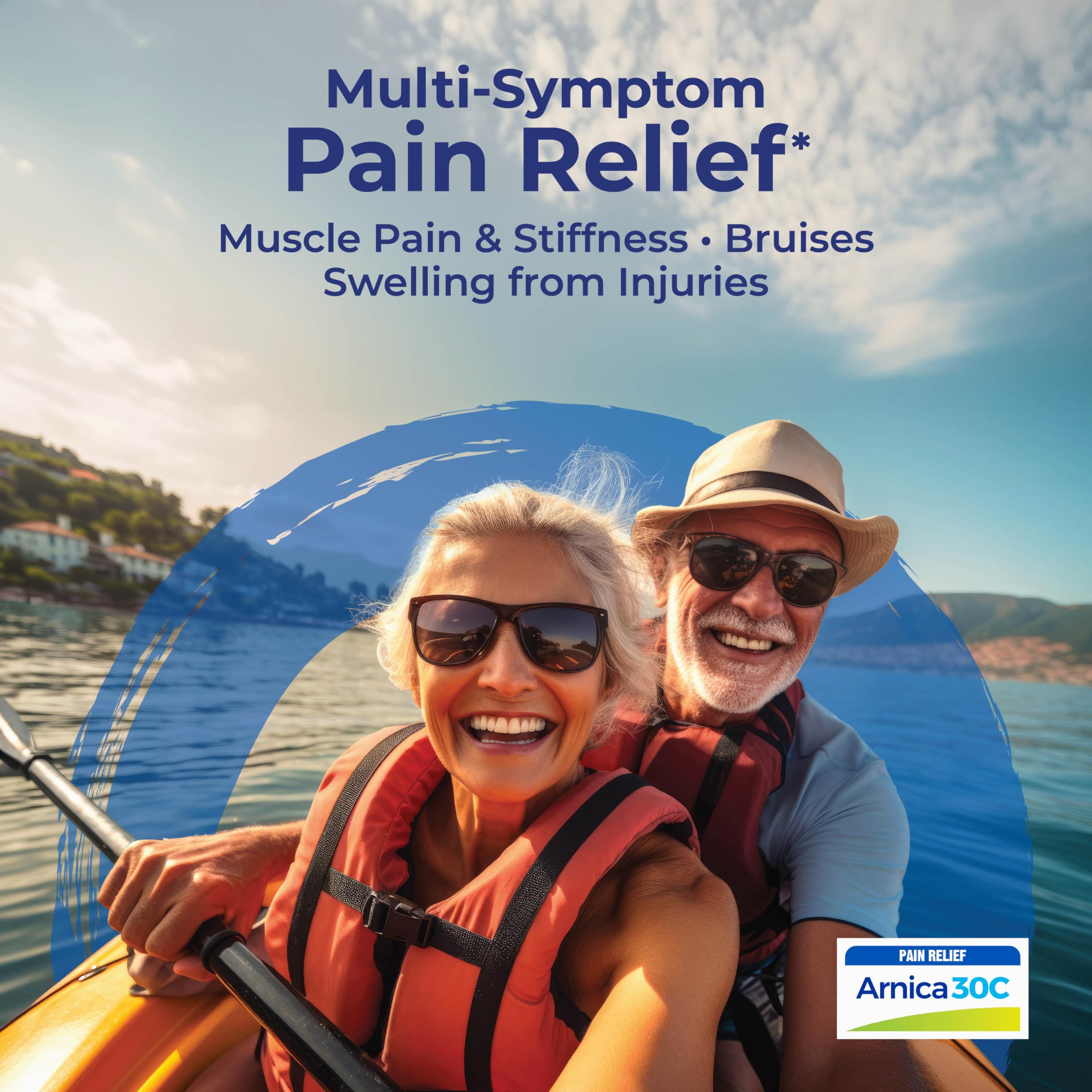 Arnica Montana 3C pellets melt under tongue for quick soreness relief.