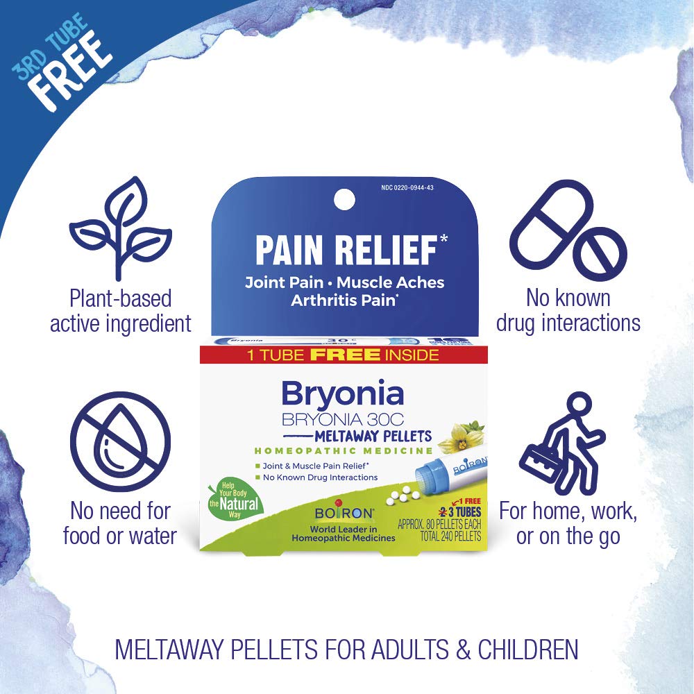 Close-up of Bryonia pellets for quick tongue-dissolve application.