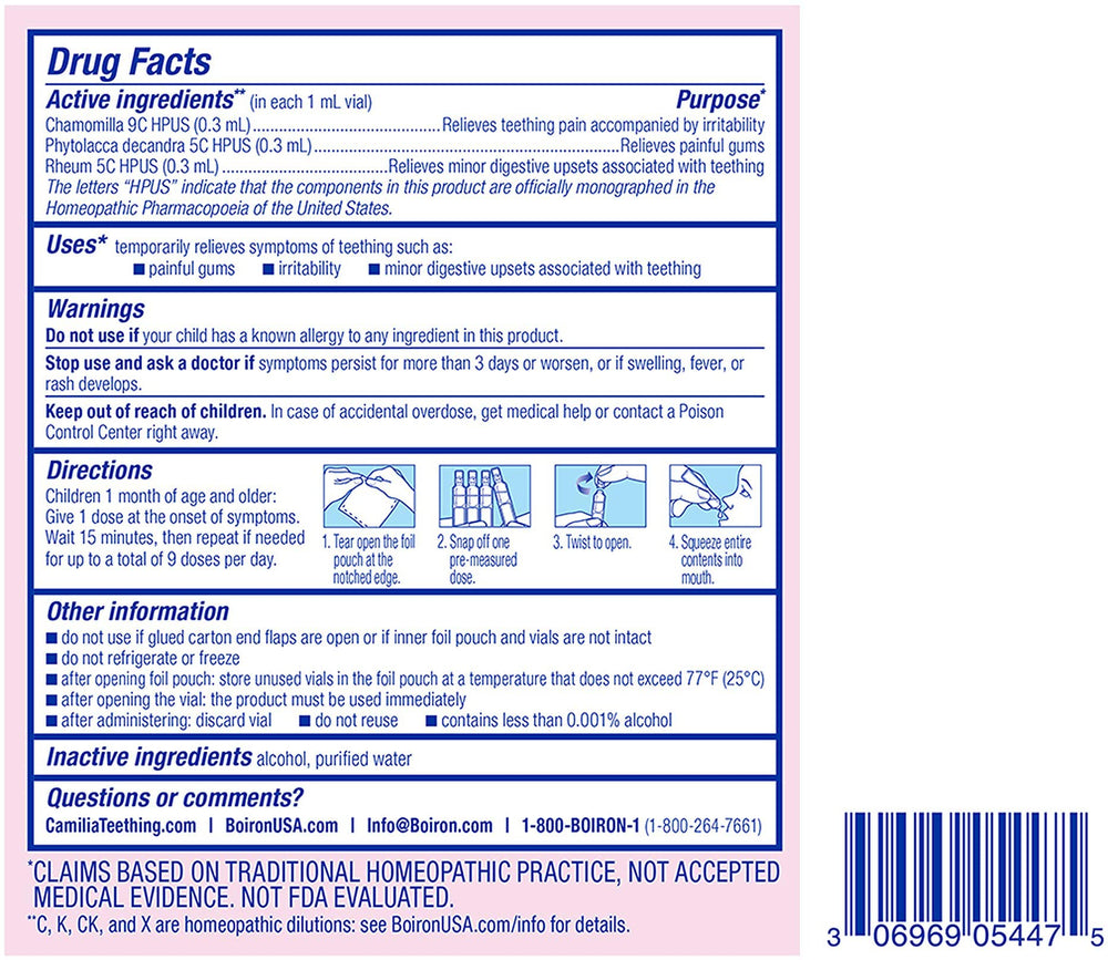 Camilia drops dosed vials highlight hygienic, pre-measured relief for infants