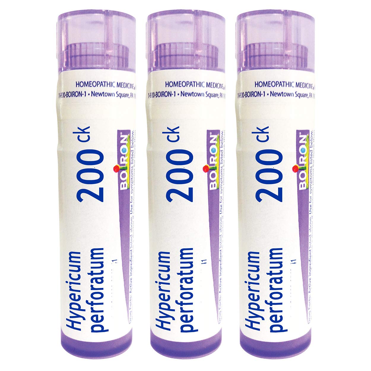 Boiron Hypericum perforatum 200CK bottle with quick-dissolving pellets for easy use