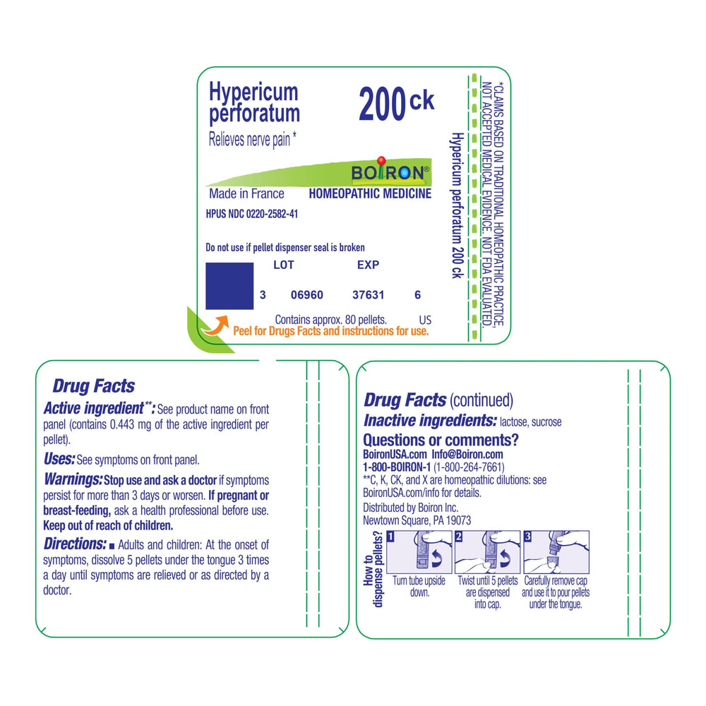 Compact daily-use packaging of Boiron Hypericum Perforatum 200CK
