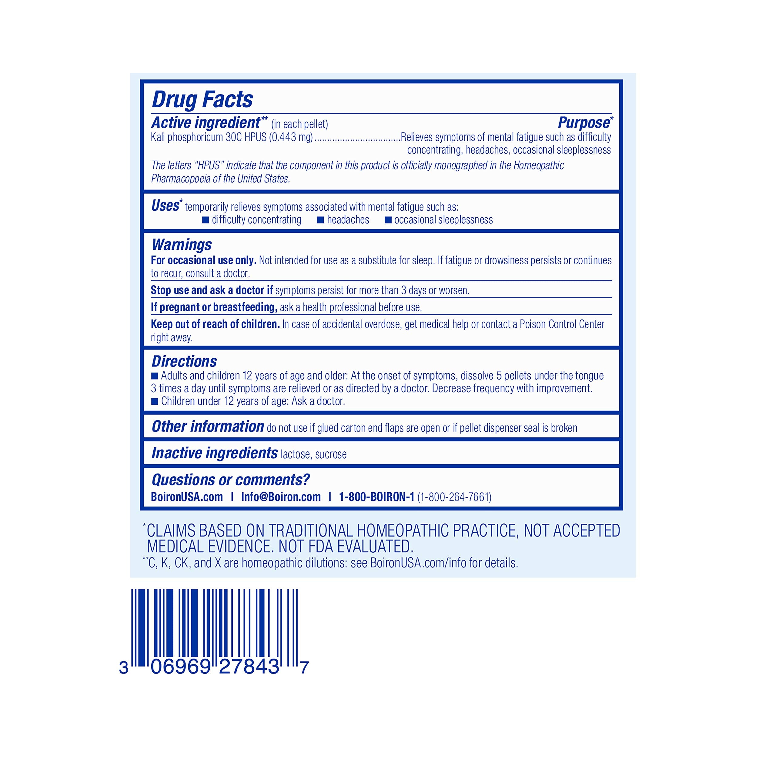 Boiron Kali Phosphoricum 30C 3 count pack for convenient daily use