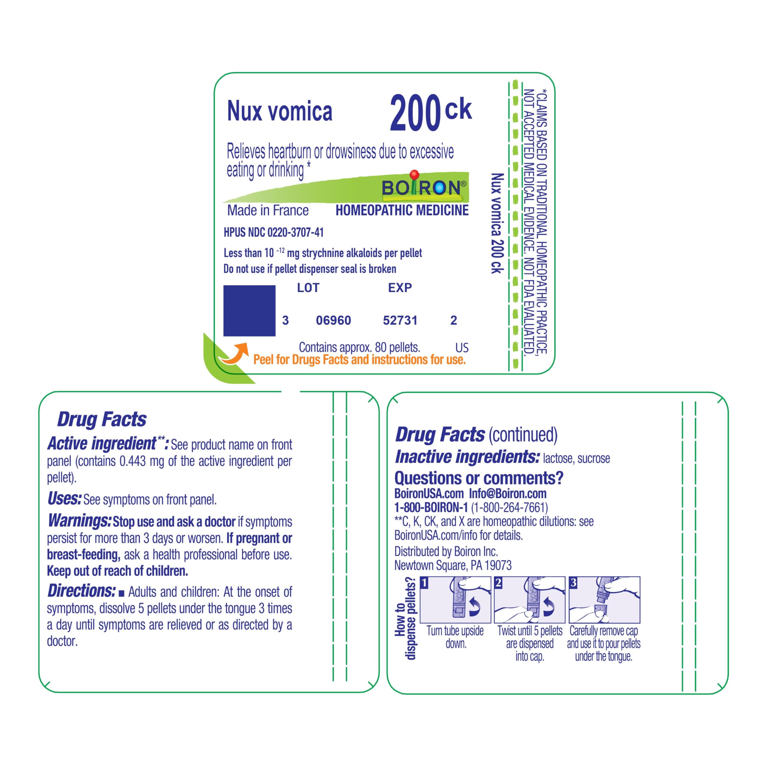 Boiron Nux Vomica labeled with cGMP and HPUS purity
