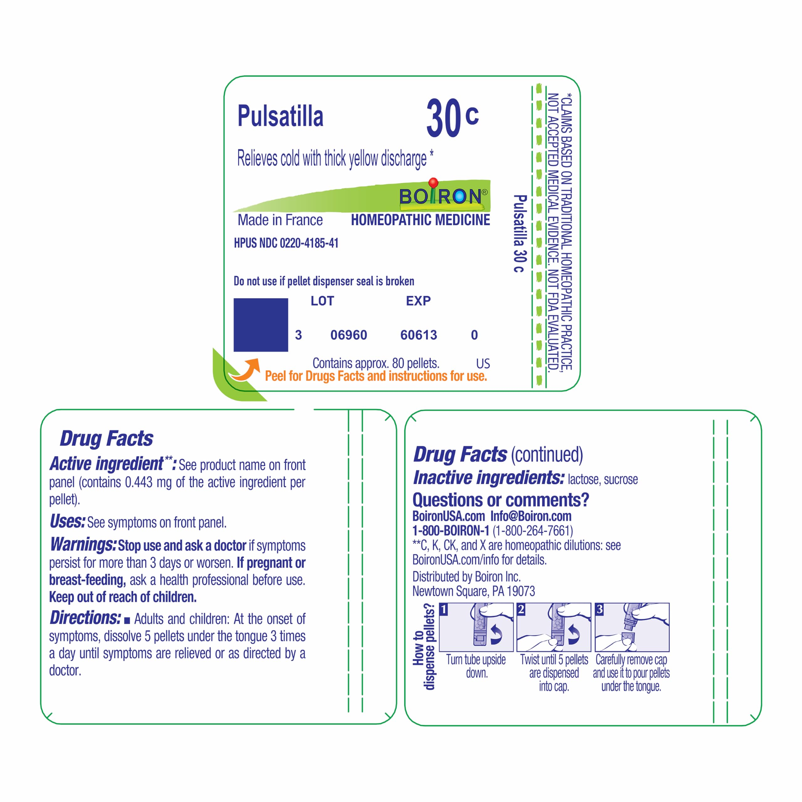 Boiron Pulsatilla packaging close-up for adults and children