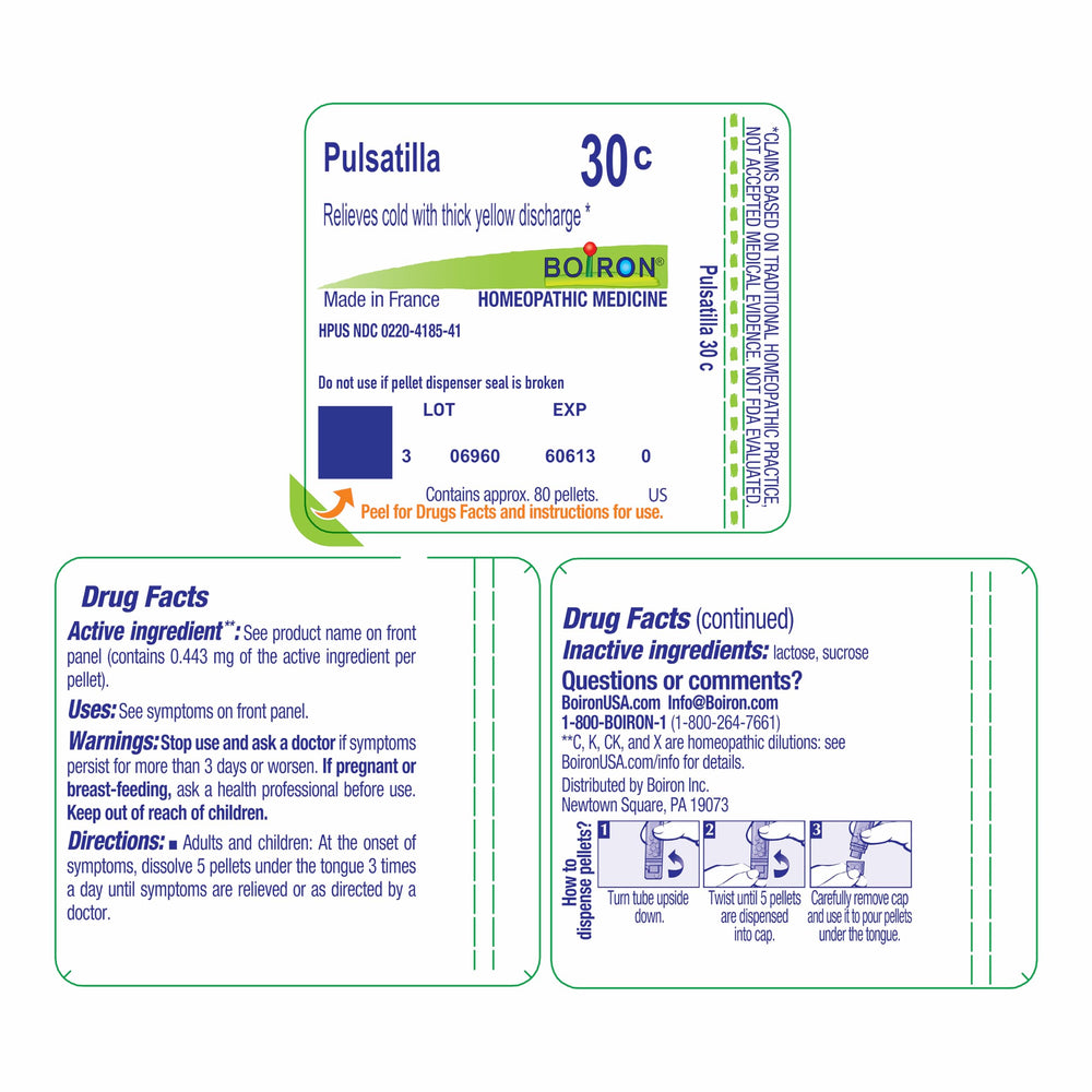 Boiron Pulsatilla packaging close-up for adults and children