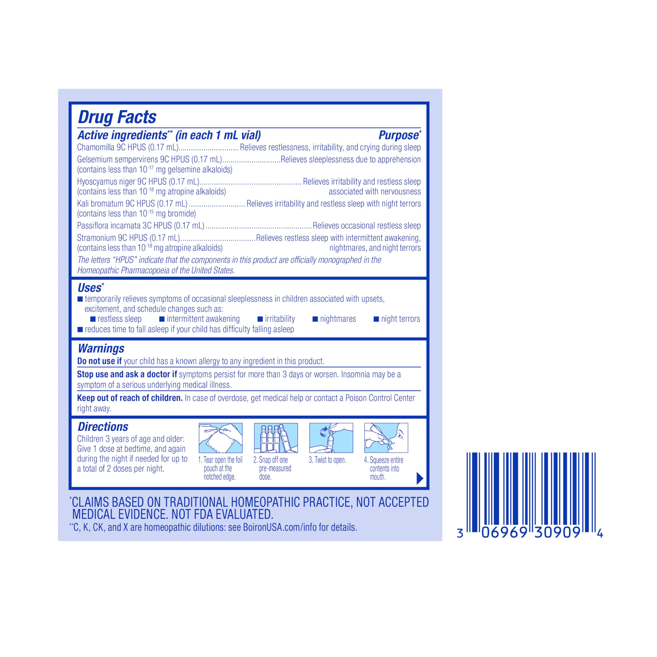 Boiron’s trusted quality with cGMP and HPUS standards.
