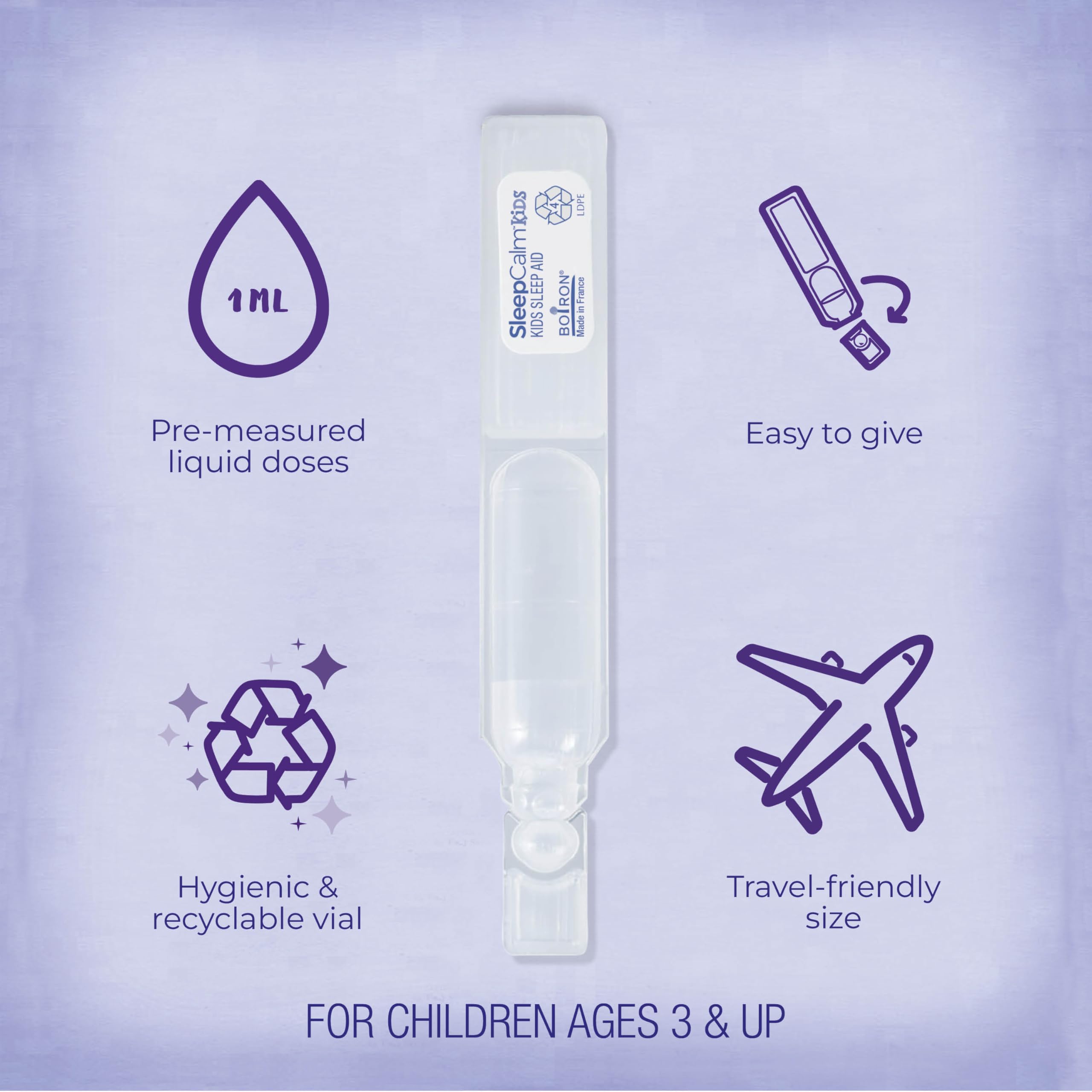 SleepCalm Kids packaging box highlighting age suitability.