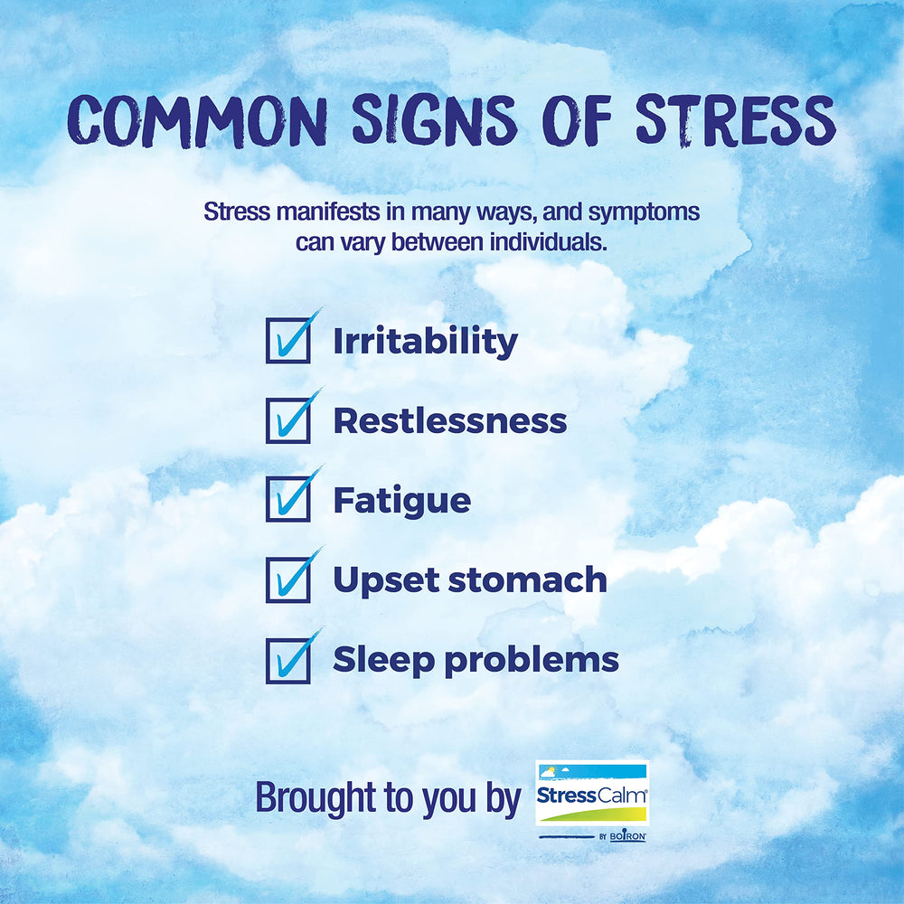 Boiron StressCalm label gluten-free, suitable for gluten-free diets