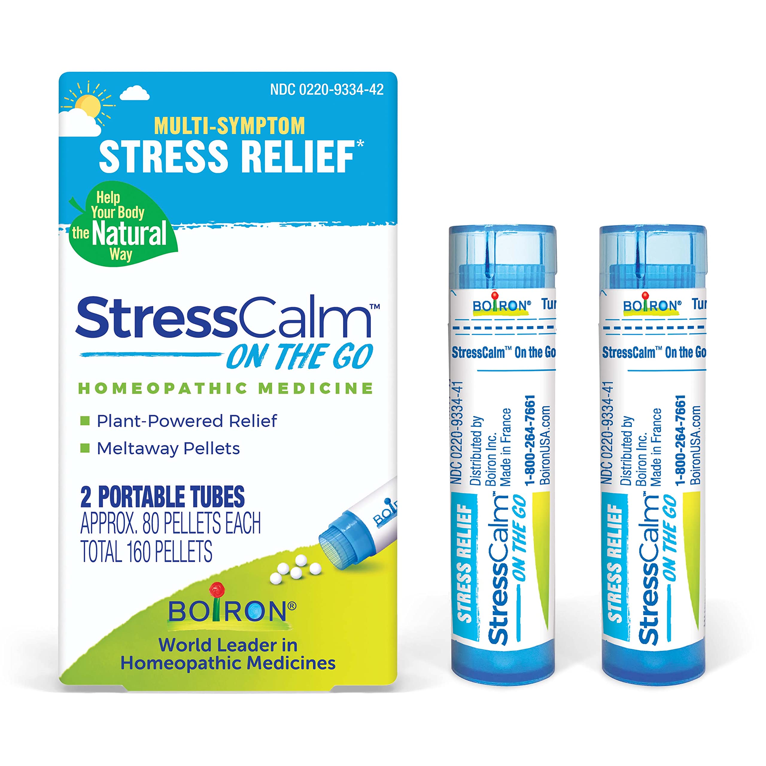 Boiron StressCalm On the Go tube front view for quick calm on the move.