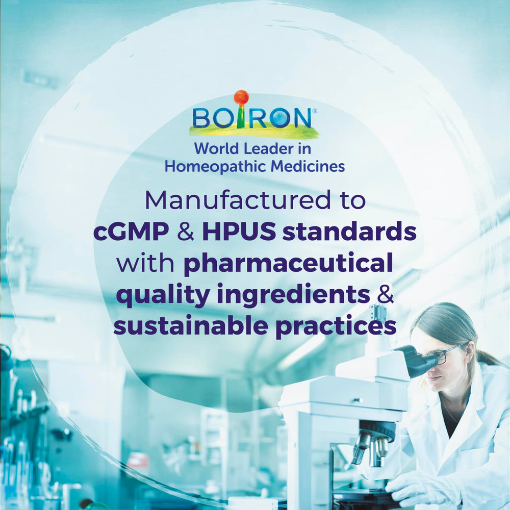 Boiron quality and HPUS-pure ingredients ensure consistent formulation.