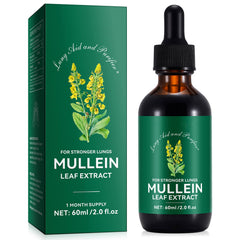 BOIUOITI Mullein Drops bottle pour for lung cleansing and easier breathing.