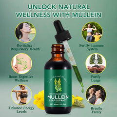 BOIUOITI Mullein Drops label close-up showing natural ingredients.