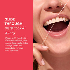 Boka floss dispense ease image illustrating simple length control during use.