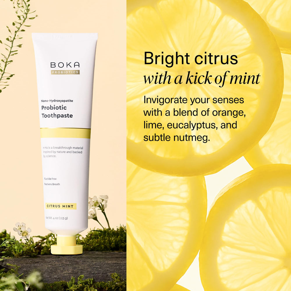 Boka kids-friendly packaging highlights safe fluoride-free option.