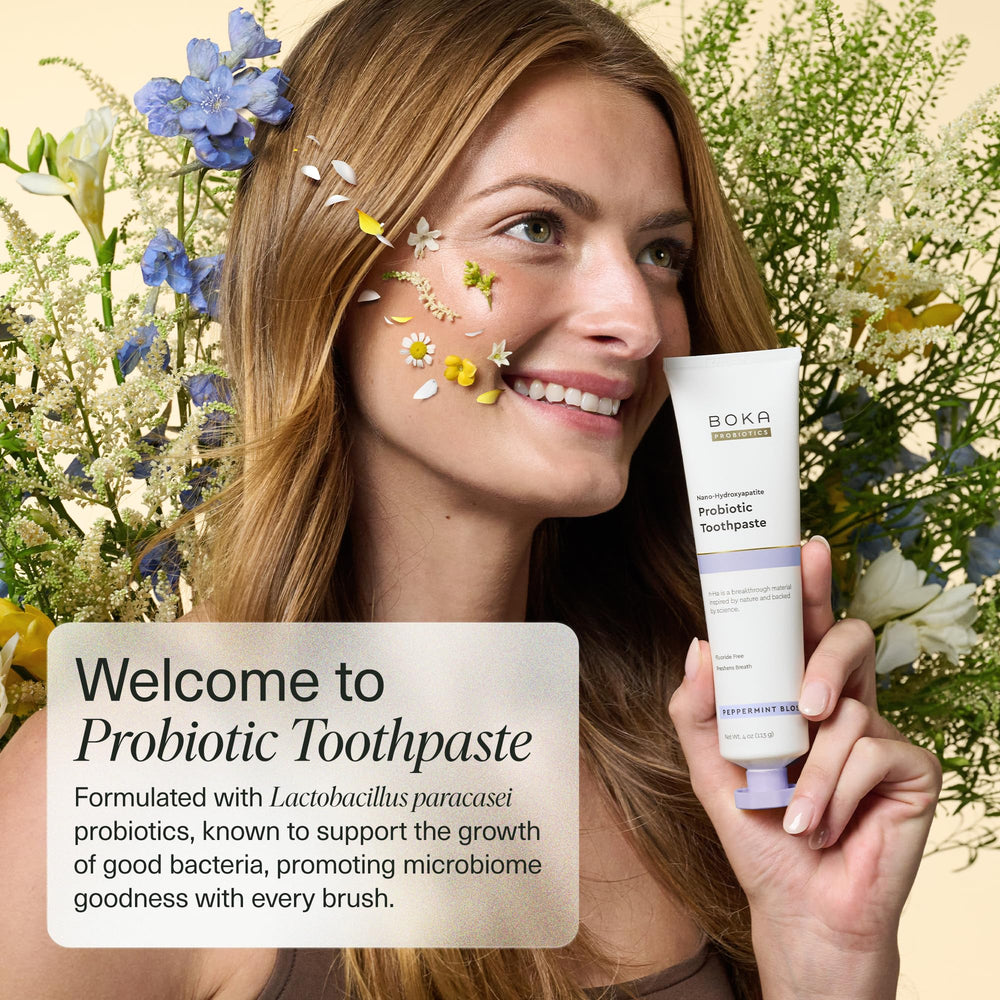 Boka nano-hydroxyapatite paste closeup emphasizing biomimetic mineral support.