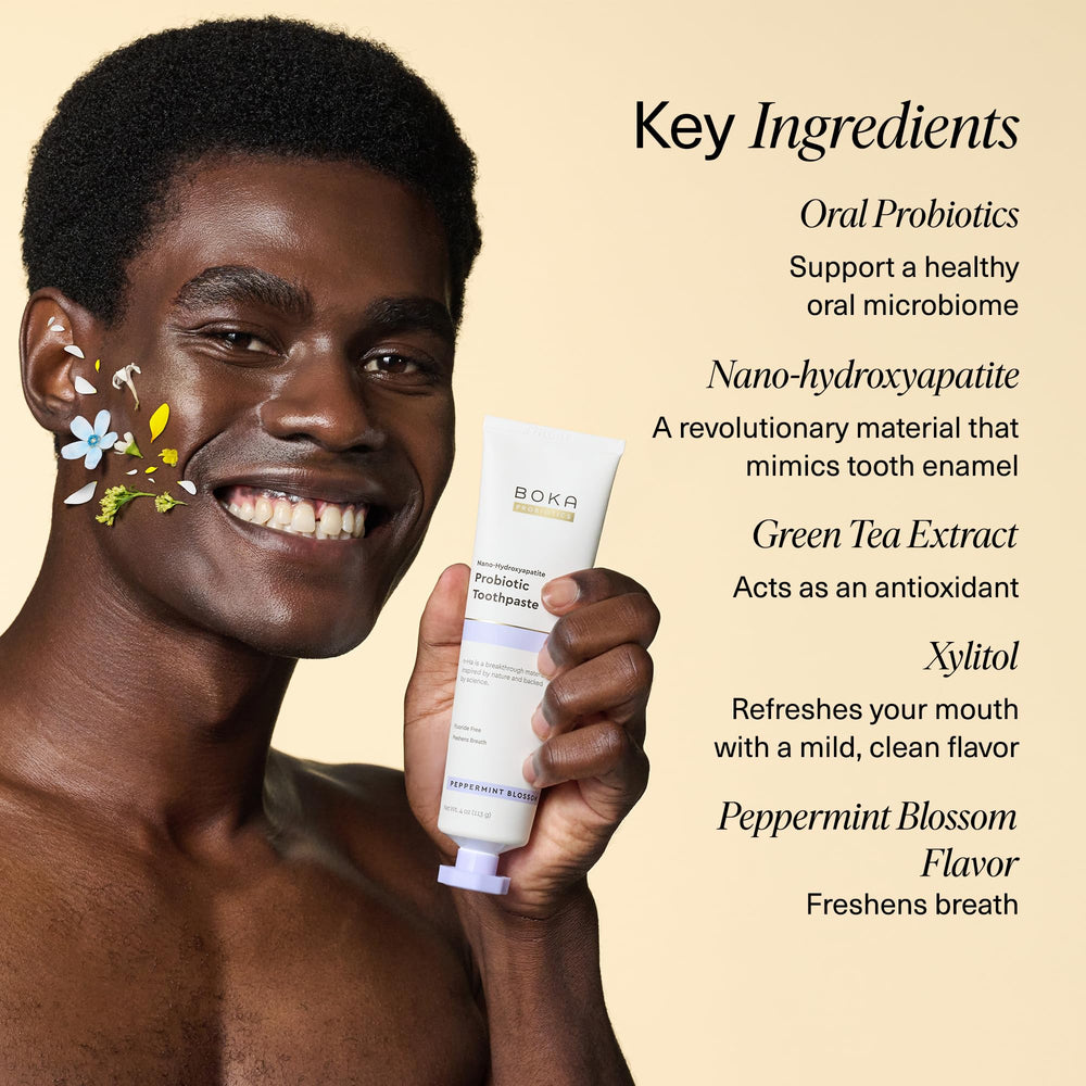 Boka peppermint blossom aroma to refresh breath.