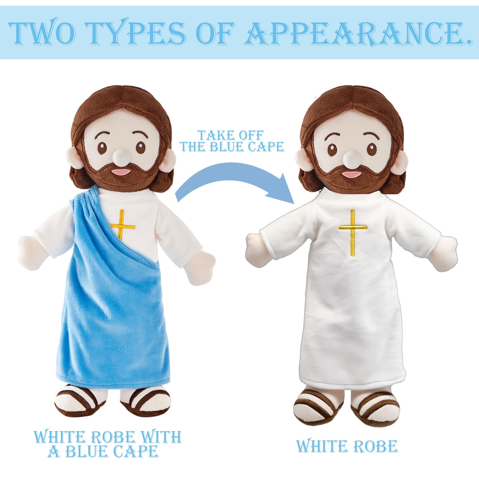 BOKUFLY Jesus Plush Doll vacuum pack care makes unboxing simple.