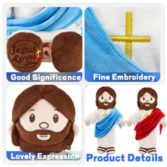 BOKUFLY Jesus plush full 13-inch view ideal for hugging and display.