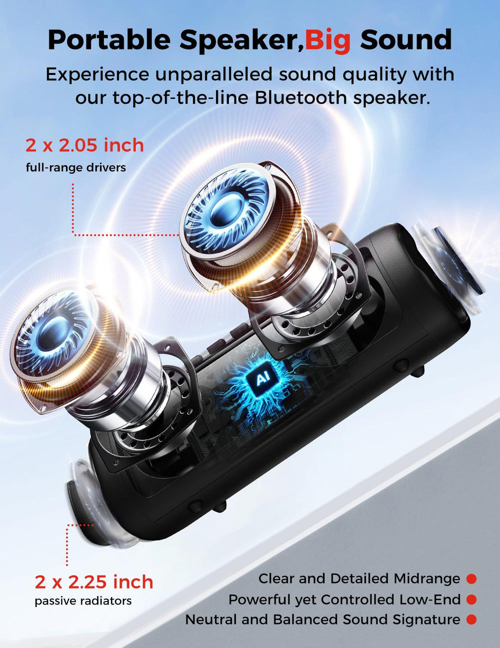 BolaButty side view Bluetooth speaker showing compact portable design for travel and outdoor adventures.