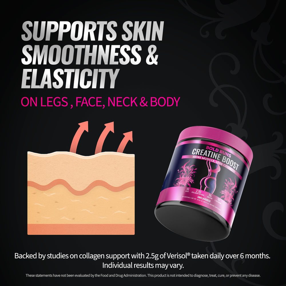 Bold Buns Creatine for Women scoop helps you measure 5 g per serving