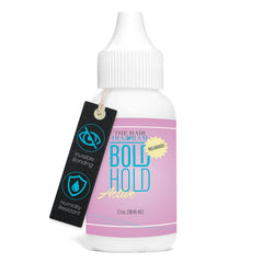 Bold Hold Active Reloaded bottle closeup shows non-toxic formula for safe wear.