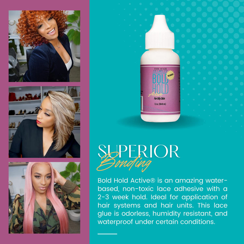 Bold Hold Active Reloaded drying clear bond on skin under humid conditions.