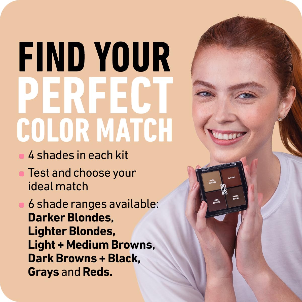 Boldify Hairline Powder Sample Kit shows gray coverage on thinning hairline for blend