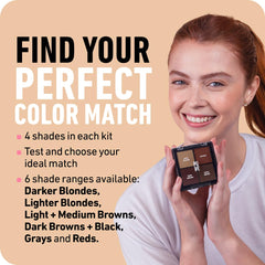 Boldify hairline powder swatches in dark brown for precise shade matching.