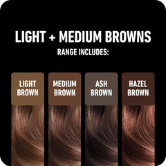 Boldify hairline powder swatch medium brown for mid-tone coverage.