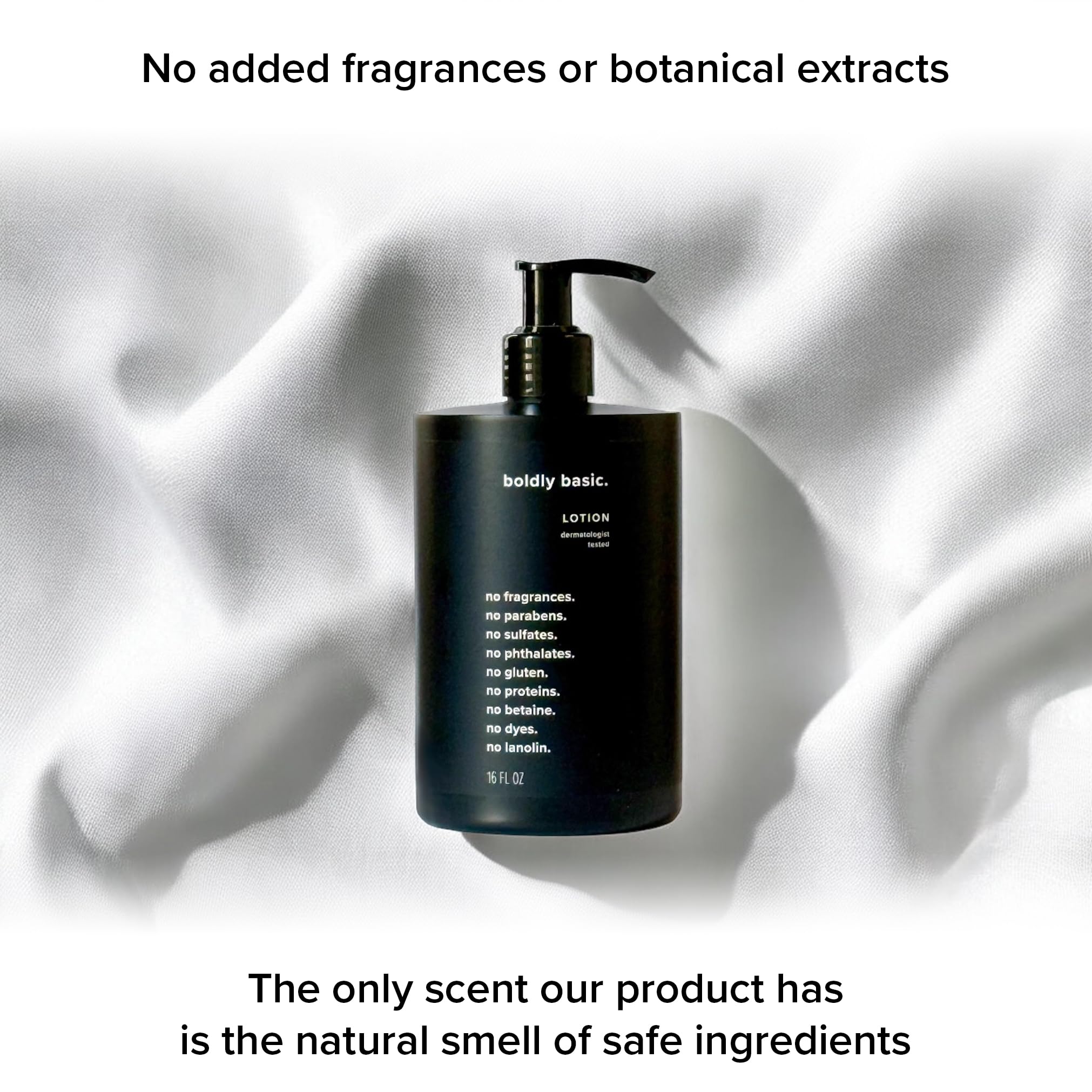 Boldly Basic Fragrance Free Lotion hands-on use for daily gentle moisturizing.