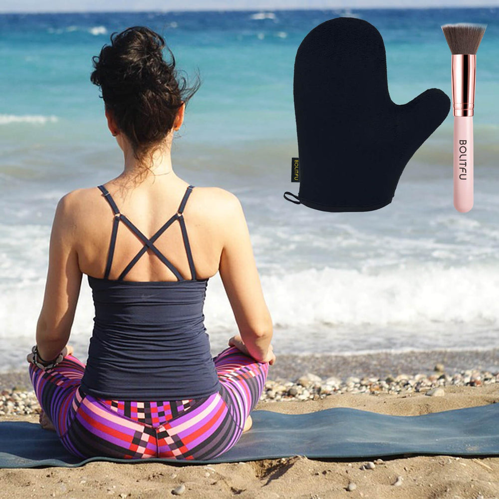 BOLITFU compact 2-piece self tanning kit for travel and storage