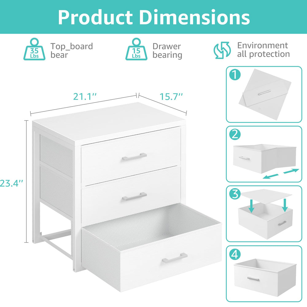 BOLUO fabric drawer close-up showing soft folds and sturdy load support