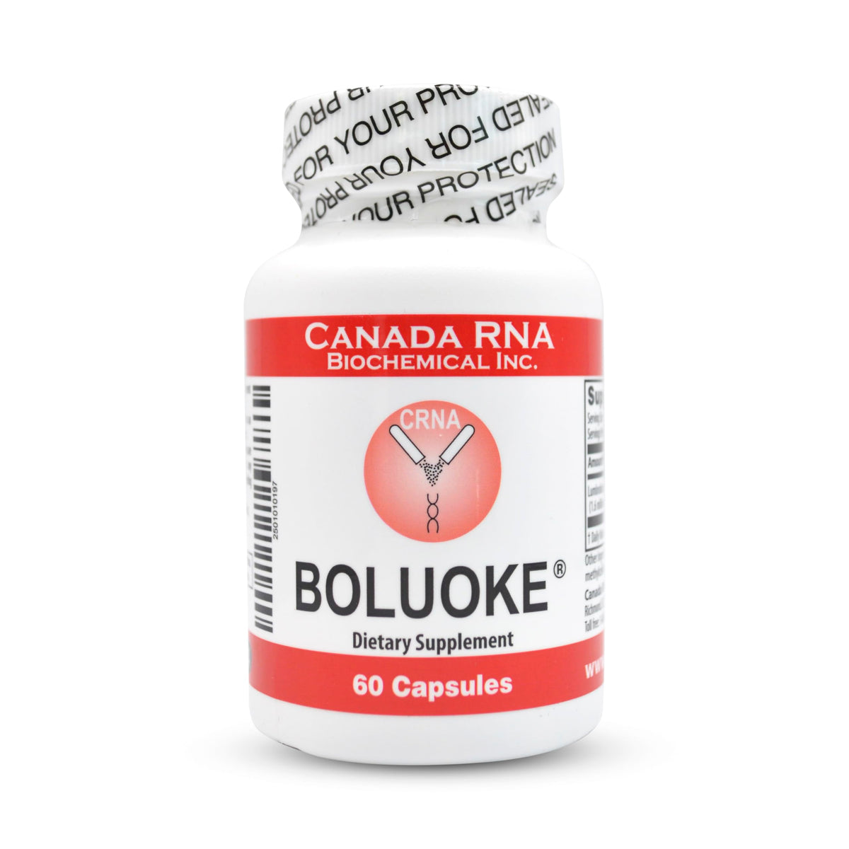Boluoke Canada RNA bottle with capsules; supports fibrin breakdown and healthy coagulation balance.