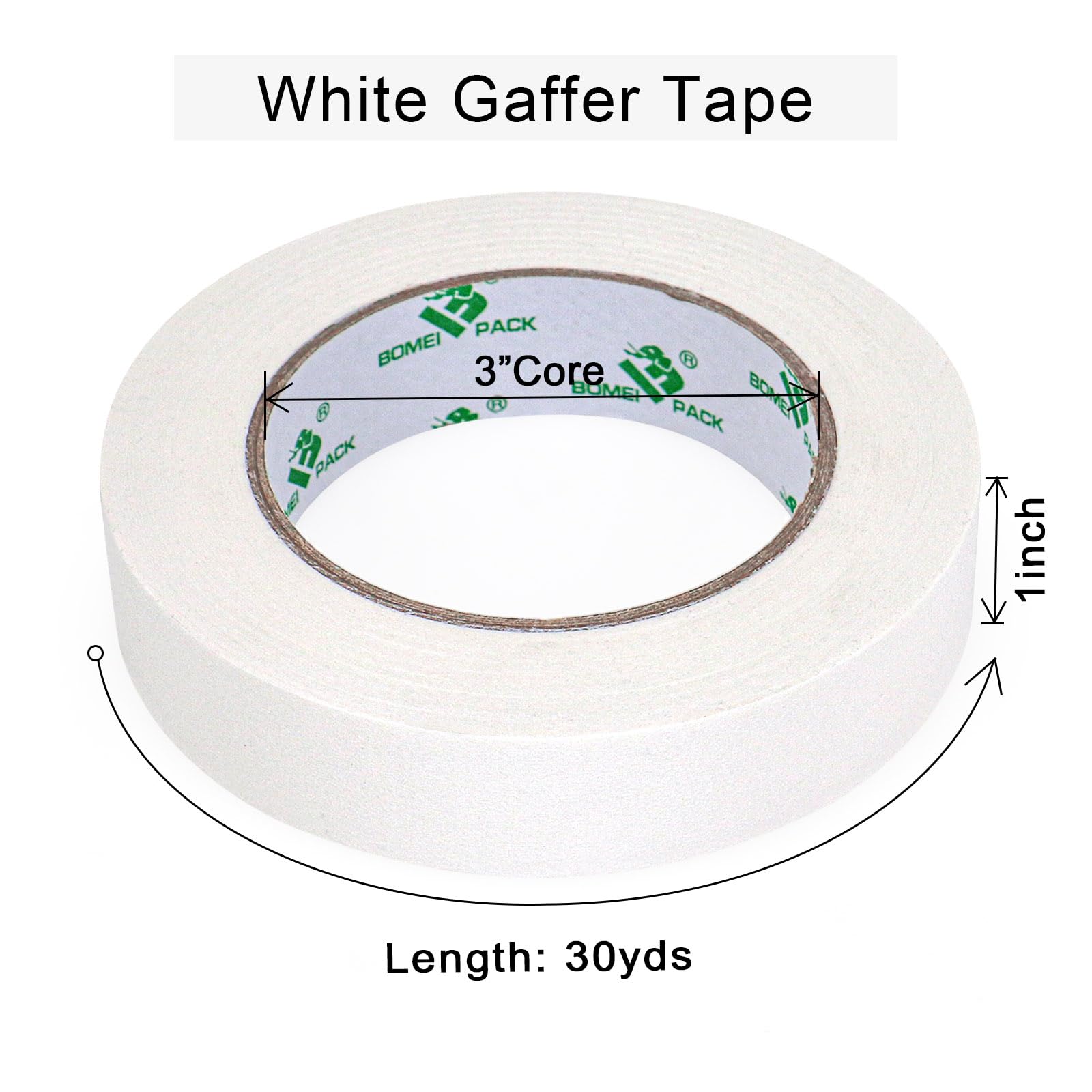 Removal leaves no residue on surfaces with BOMEI PACK white gaffer tape