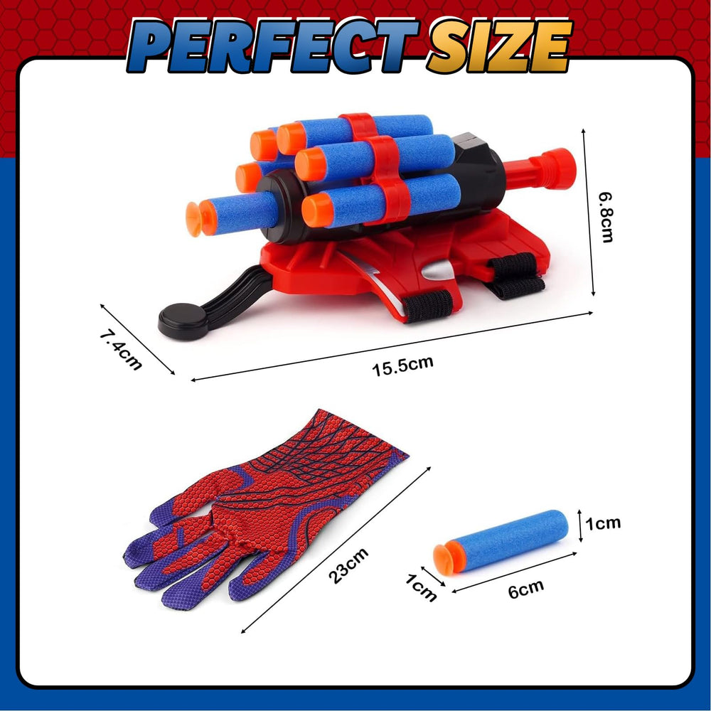 Bomnemi spider gloves hero wrist launcher in use for dynamic hero play.