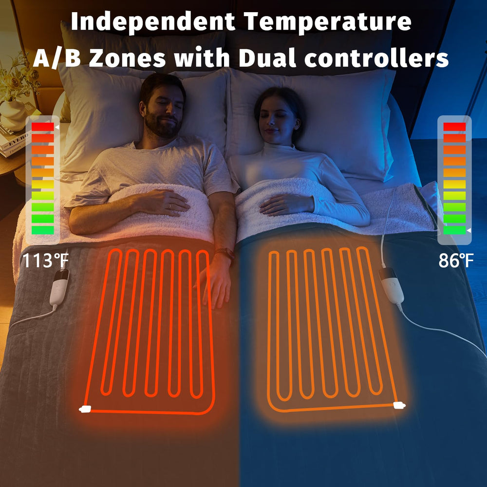 Bomova blanket showing 10 heating levels for customizable comfort.