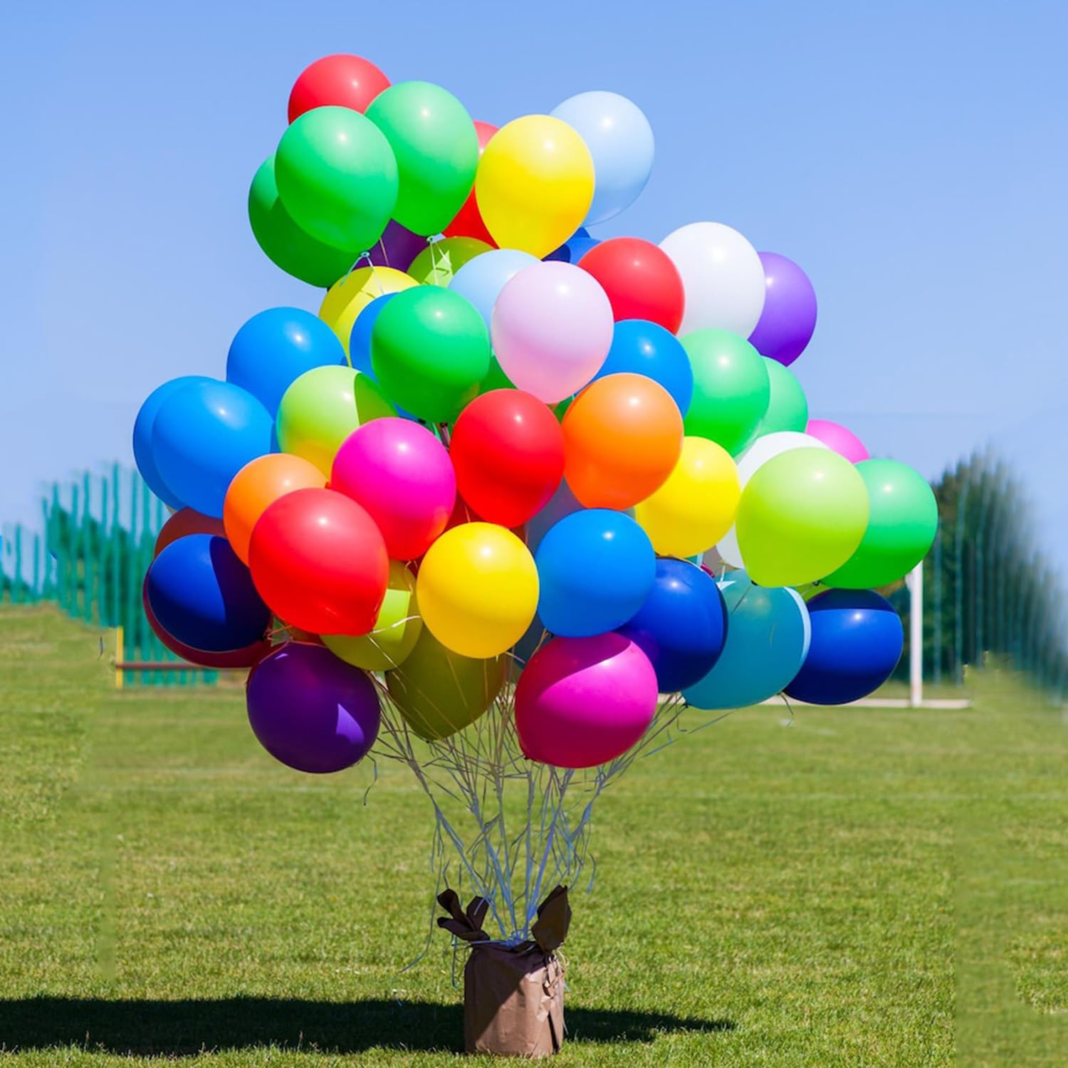 BOMSI rainbow backdrop balloons brighten events with playful color blocks.