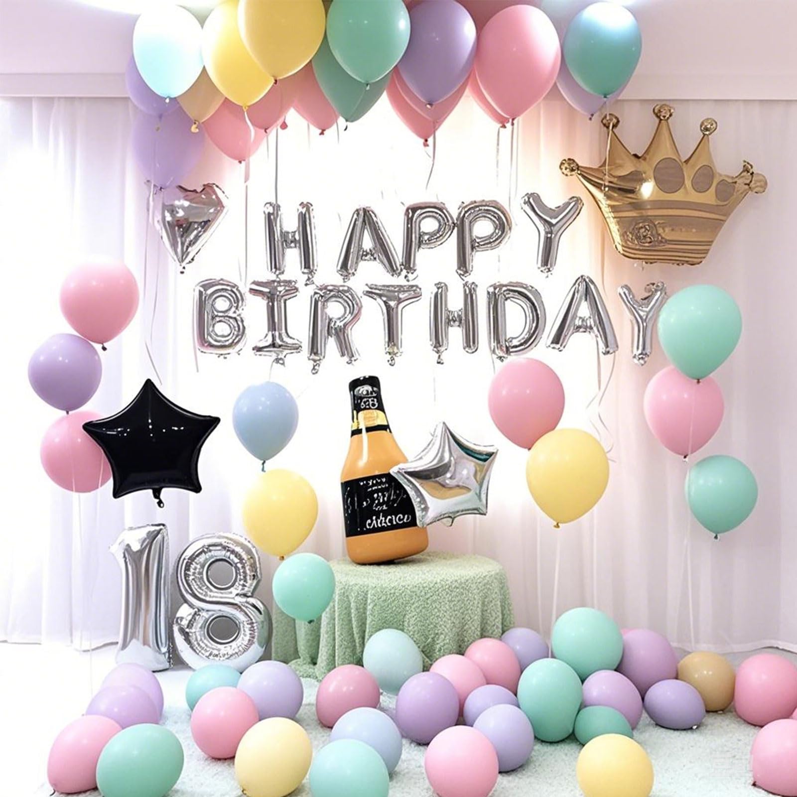 BOMSI Pastel Balloons baby shower arch with muted tones creates a tender celebration.