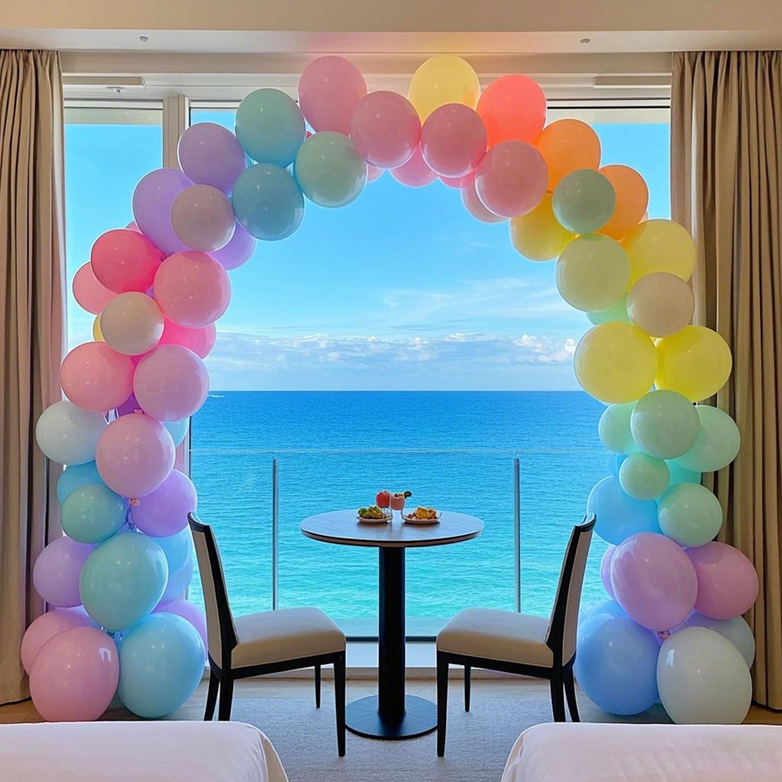 BOMSI Pastel Balloons outdoor party setup enhances casual gatherings with cheerful hues.