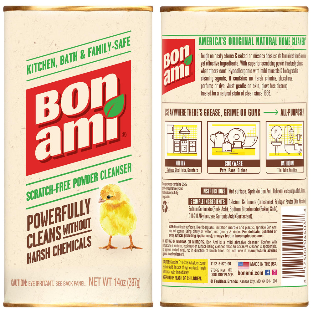 BON AMI powder cleanser polishes bathroom surfaces for a fresh shine