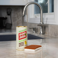 BON AMI powder cleanser cleans granite and ceramic tiles without scratching