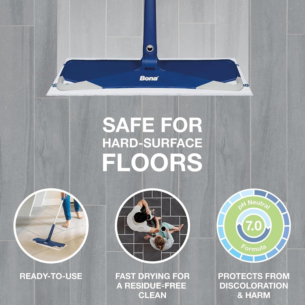 Bona disposable wet cleaning pad close-up showing lemon mint scent for fresh floors.