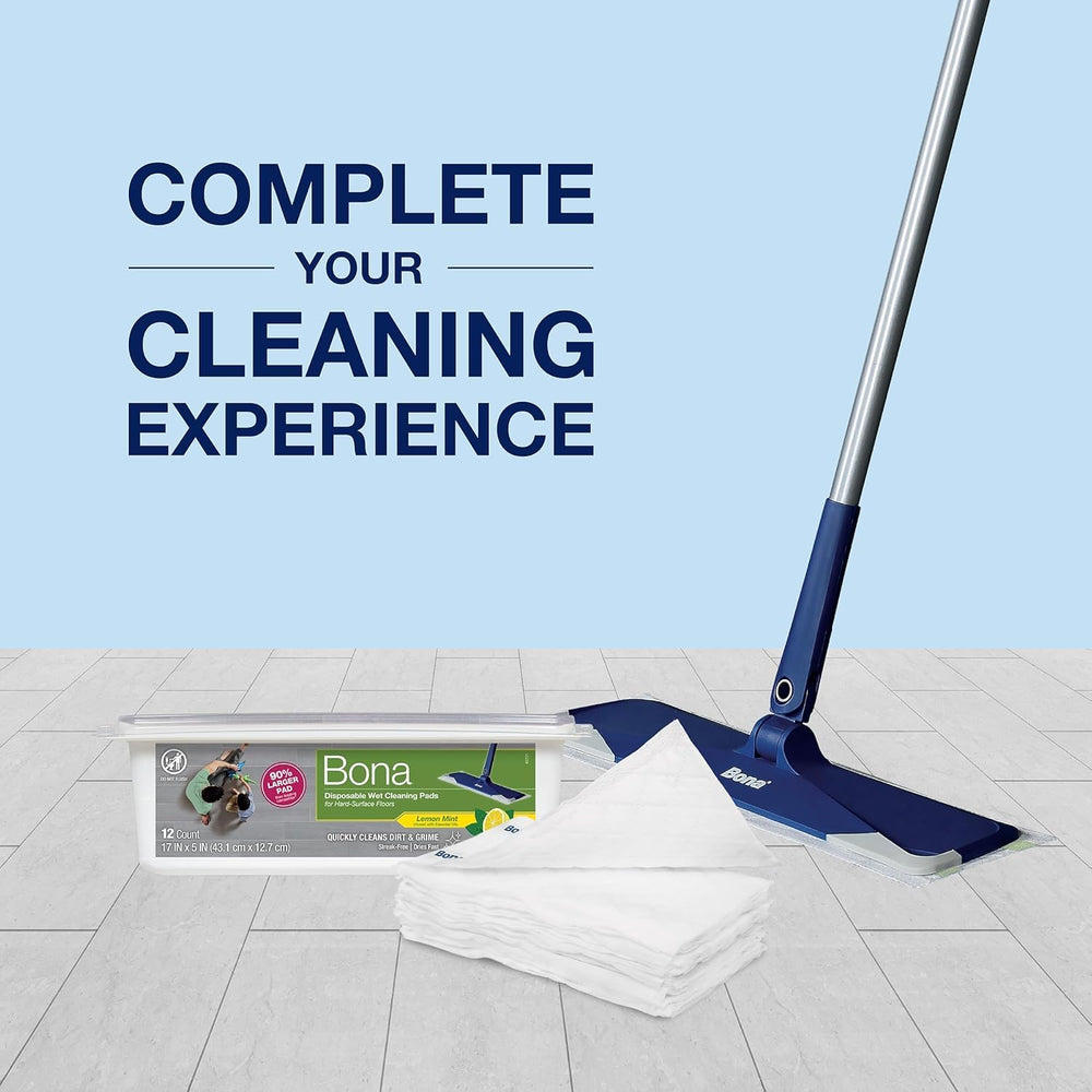 Bona disposable wet cleaning pad fits Bona mops for safe floor cleaning.