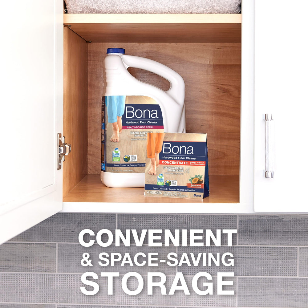 Bona four-pouch packaging saves space and reduces plastic waste