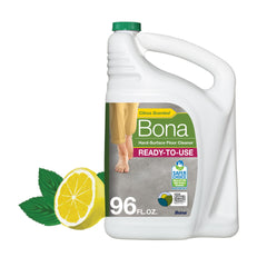 Bona lemon-mint refill bottle pour for smooth, controlled refills.